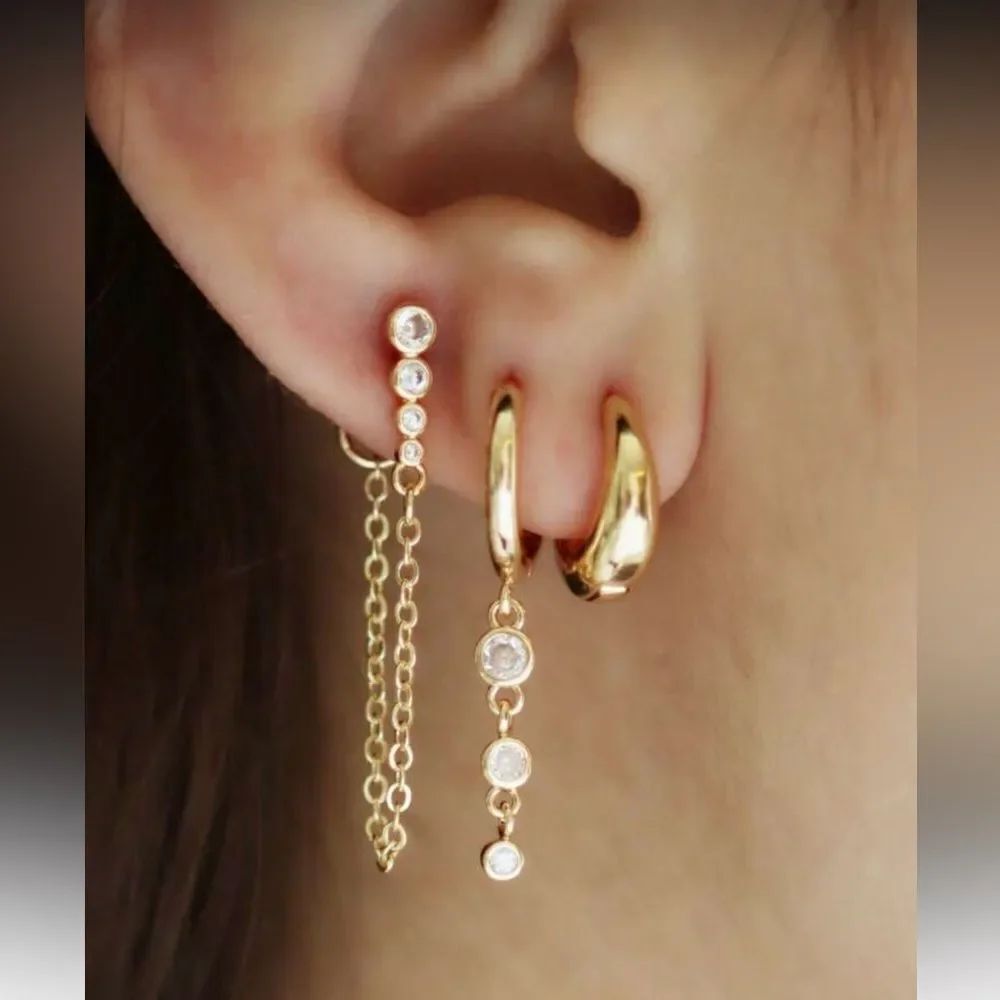 Elegant stackable earrings N1214